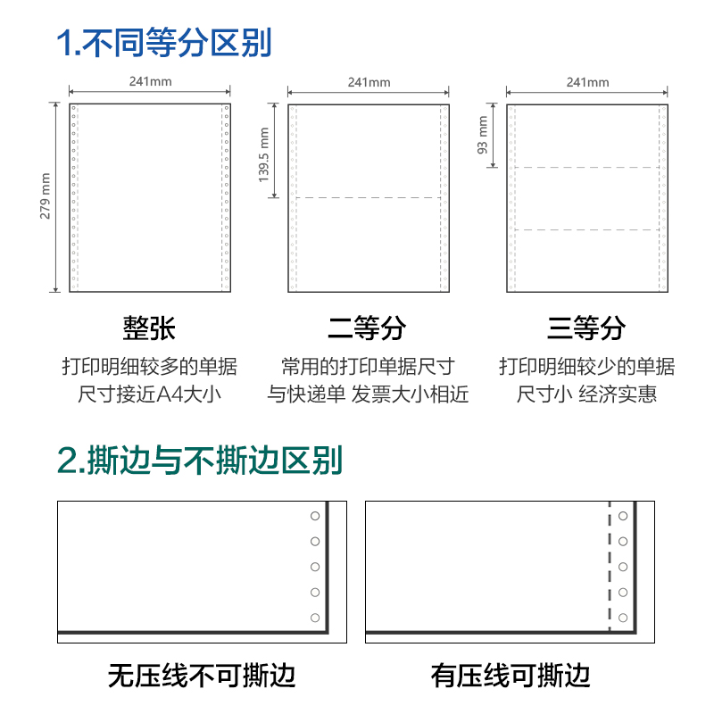 尊龙凯时莱茵河L241-1电脑打印纸(白色不撕边)(1000页/盒)