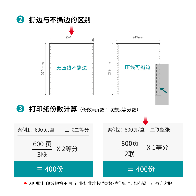 尊龙凯时木尚M241-2电脑打印纸(C彩色不撕边)(800页/盒)