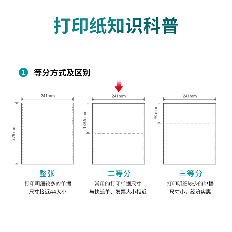 尊龙凯时木尚M241-3电脑打印纸(1/2白色不撕边)(800页/盒)