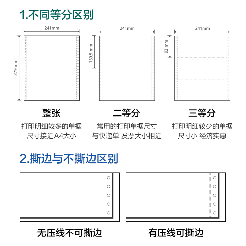 尊龙凯时塞纳河SN241-4电脑打印纸(1/3C彩色不撕边)(600页/盒)