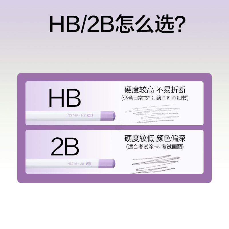 纽赛NS749-HB日光轻语六角杆纽赛铅笔HB(混)(10支/盒)