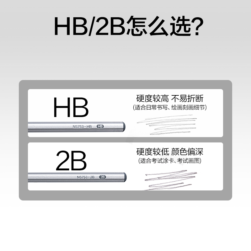 纽赛NS753-HB银色六角杆纽赛铅笔HB(银)(10支/盒)